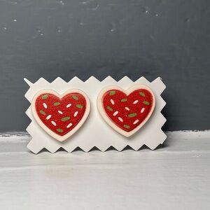 Heart Cookie Stud Earrings